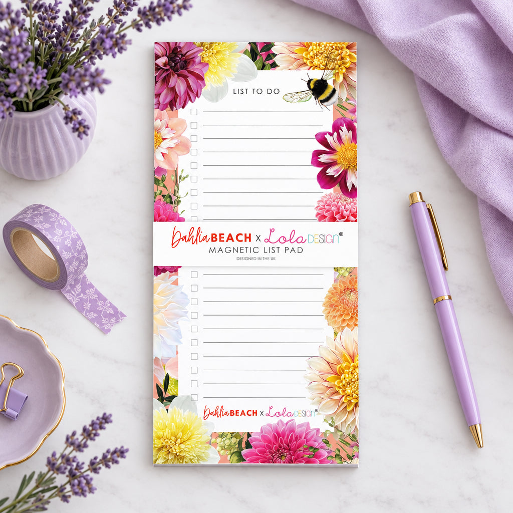 Magnetic To Do List Pad Featuring Dahlia Beach X Lola Design