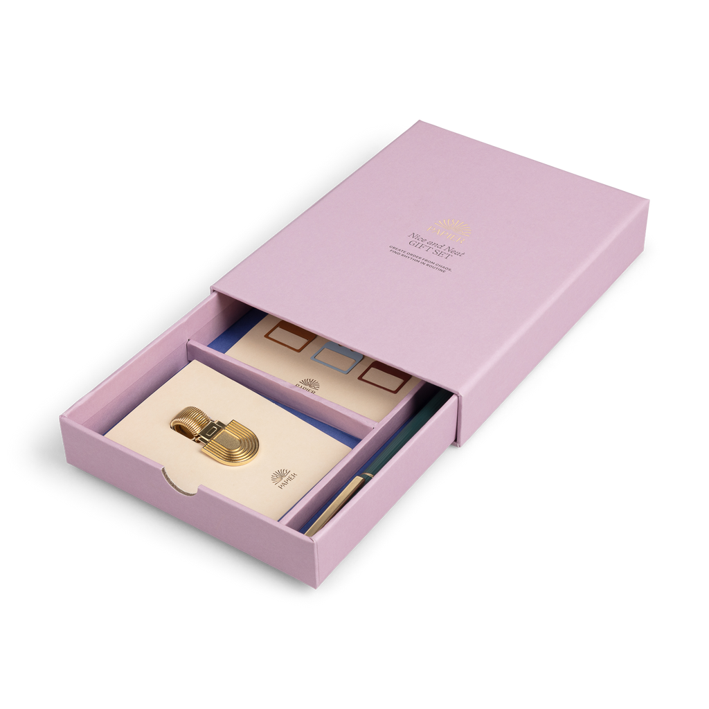 Papier Deluxe Workspace Stationery Accessory Gift Set – Lilac