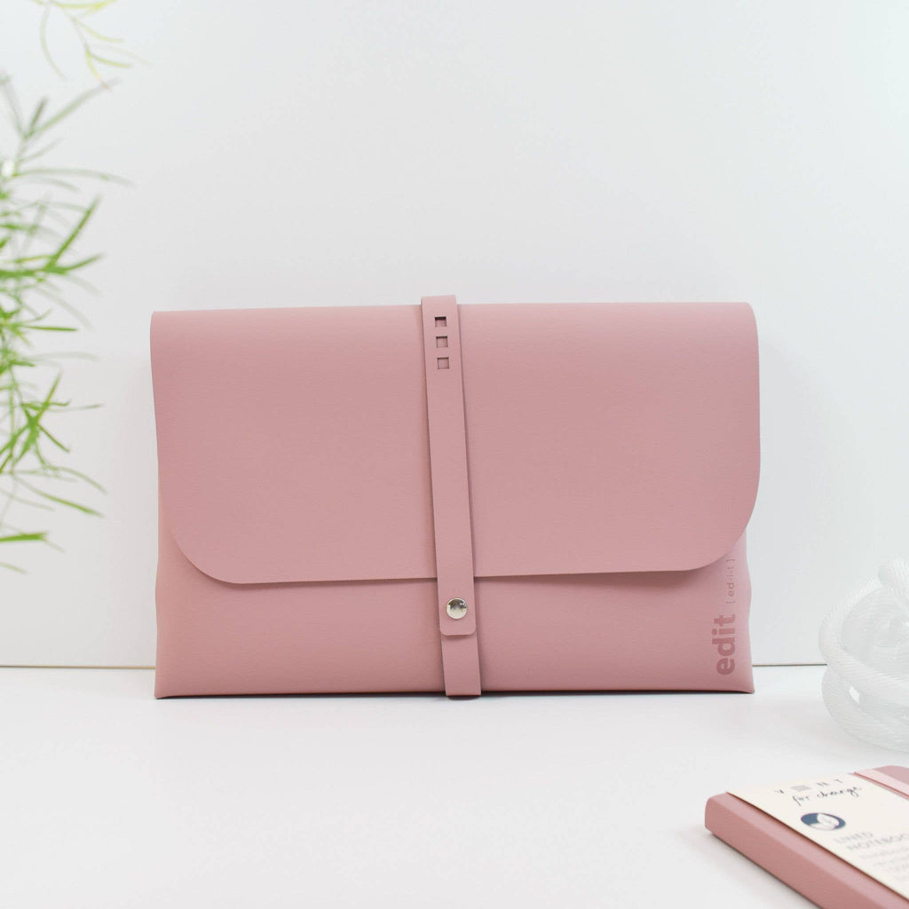 Recycled leather document/tablet wallet-EDIT Powder Pink