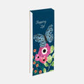 Floral and butterfly design on a blue background with 'Shopping List' text.