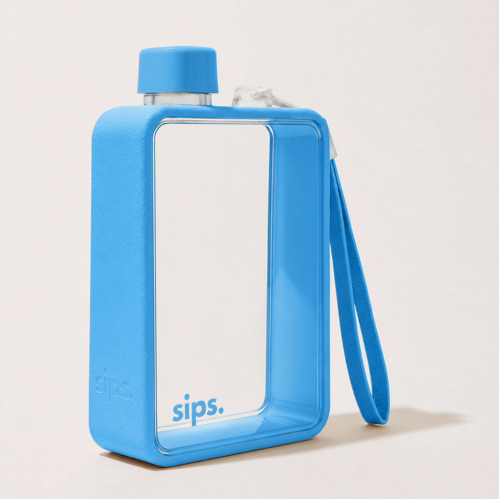 Sips Ultra-Slim Flat Daily Travel Water Bottle – 480ml