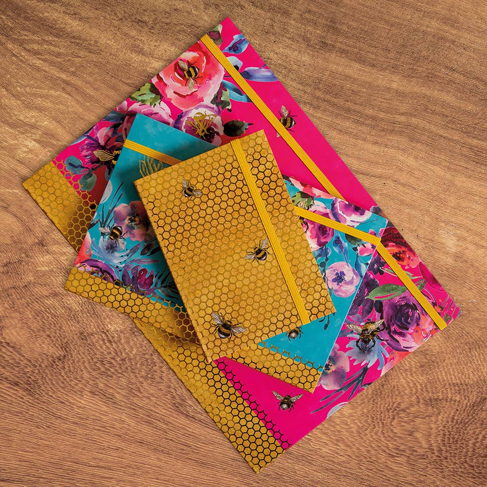 The Gifted Stationery Company A6 Flexi-Bound Bee Lined Pocket Journal – Textured Yellow