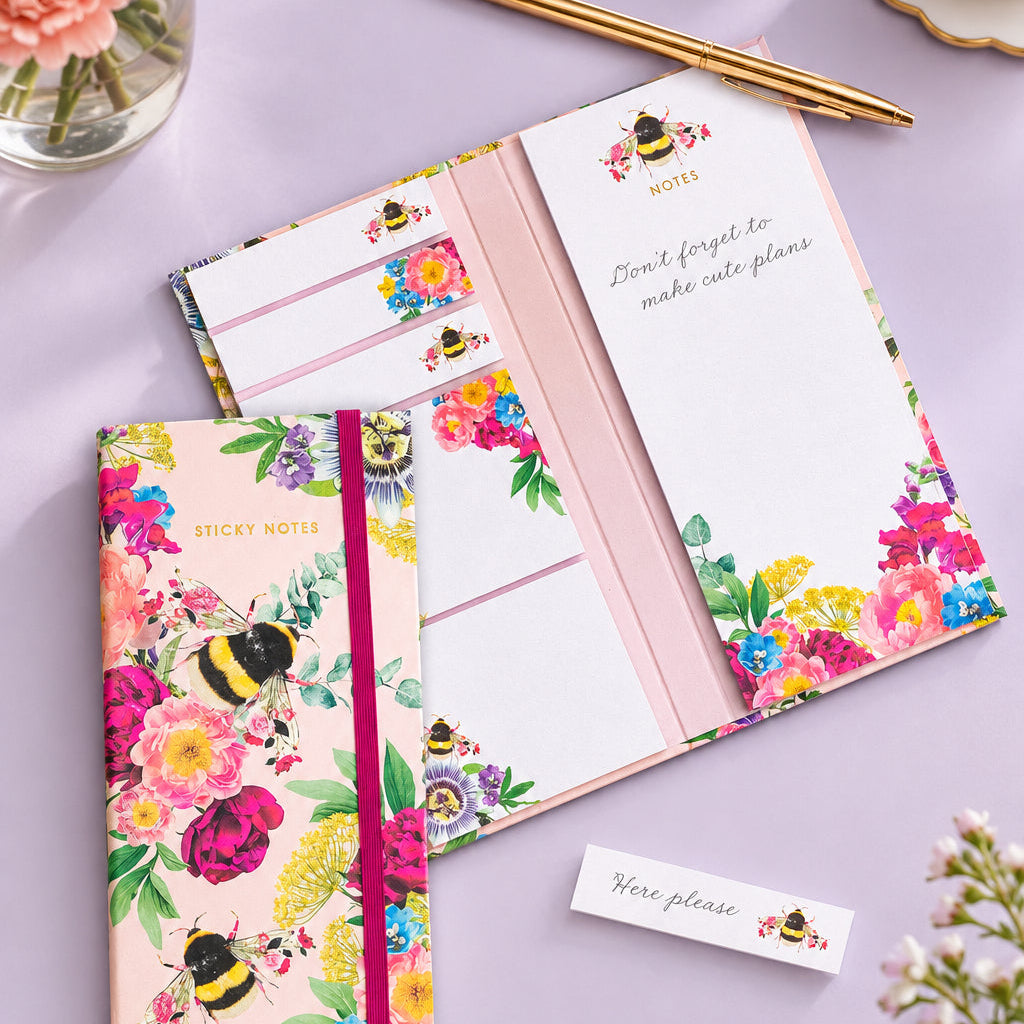 Botanical Bee sticky notes folio.