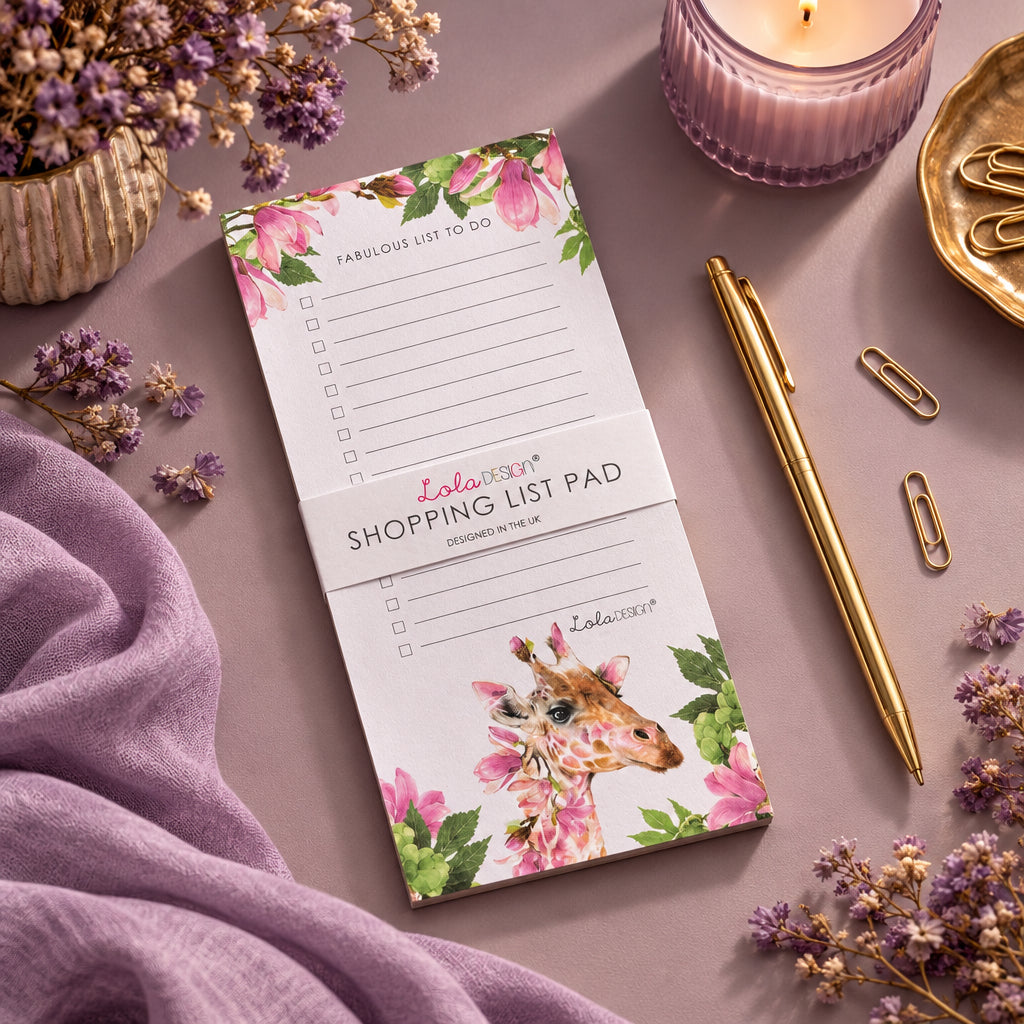 Magnetic To Do List Pad Featuring Botanical Giraffe By Lola Design