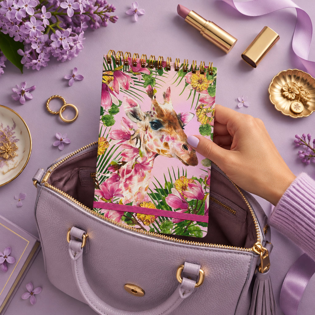 Botanical Giraffe spiral reporter pad.