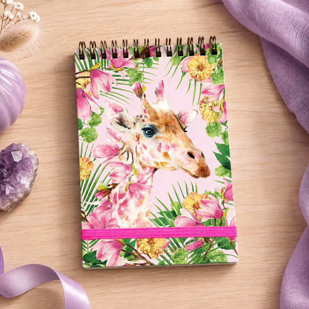 Botanical Giraffe spiral reporter pad.