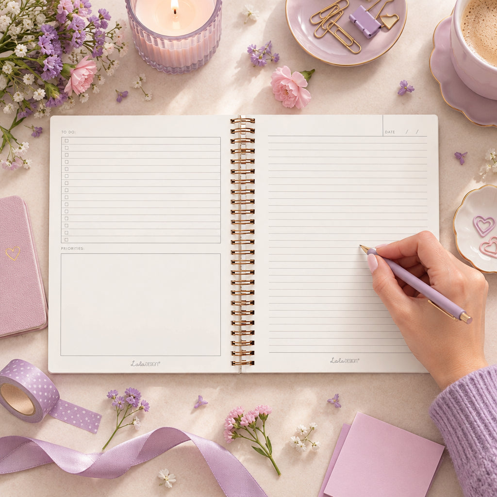 Botanical Hummingbird B5 spiral organiser notebook.