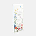 Floral-themed shopping list on a white background