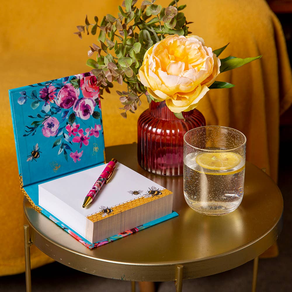 The Gifted Stationery Company Hardcover Bee Desk Memo Note Block – Textured Yellow