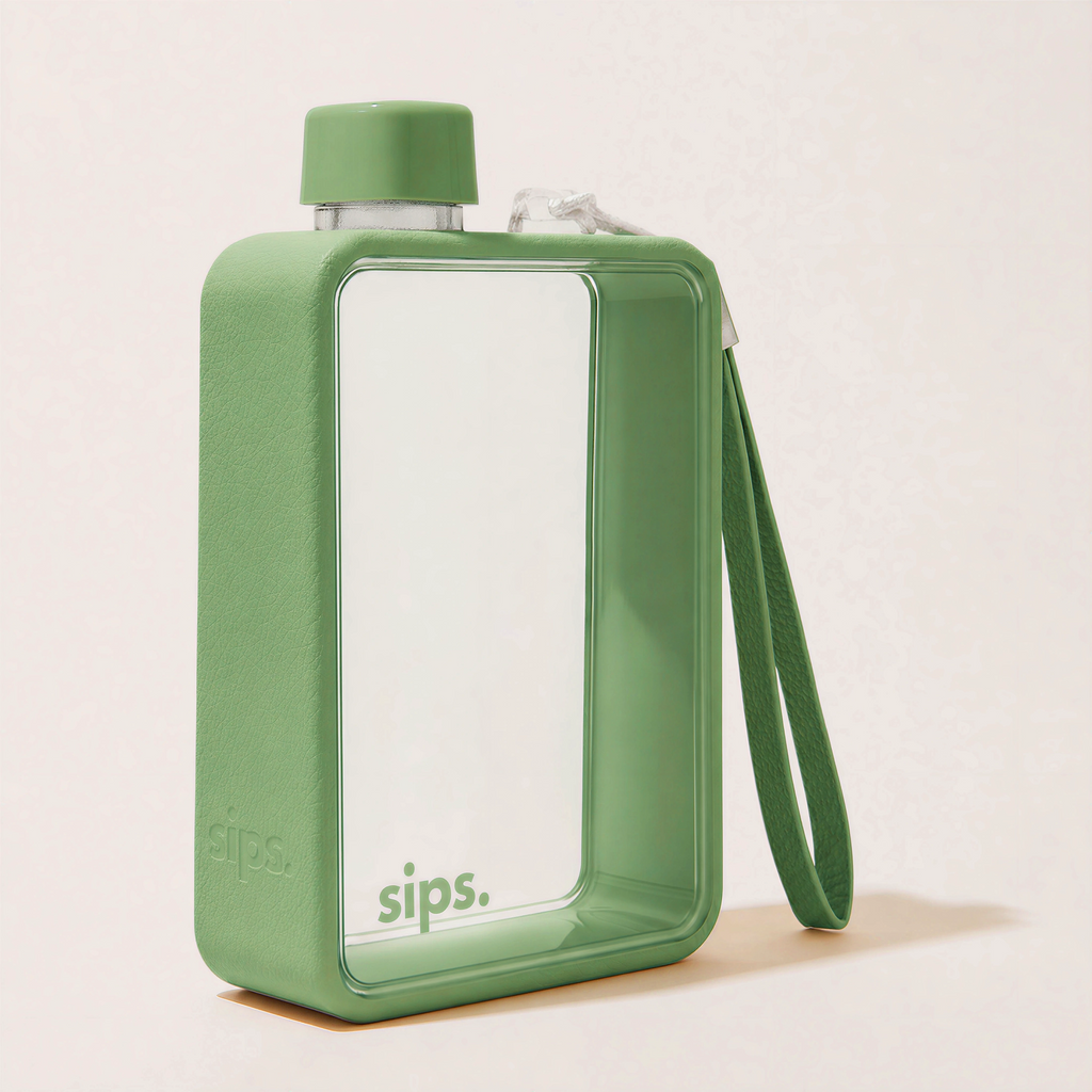 Sips Ultra-Slim Flat Daily Travel Water Bottle – 480ml