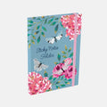 Sticky notes folder with floral design and butterflies on a light blue background